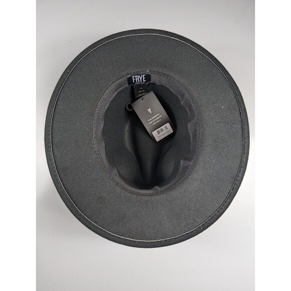 FRYE Fedora Felt Braided Band Hat Wide Brim Festival Men's One Size Black NWT - Picture 3 of 9